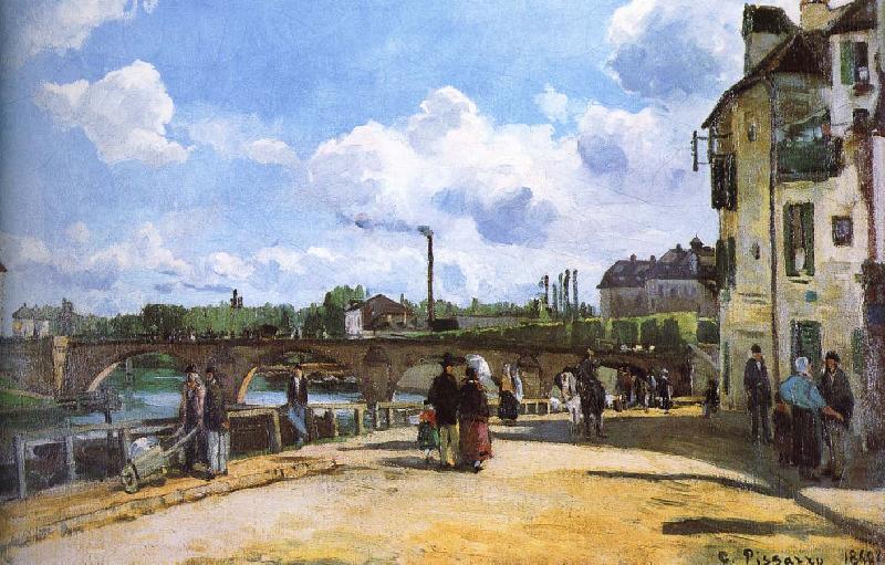 Camille Pissarro Pang map of the river and the bridge Schwarz china oil painting image